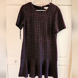 Calvin Klein Purple houndstooth dress